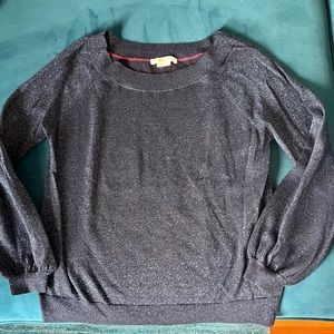 Sparkly midnight blue sweater, Biden, size 10 (hits at hip)